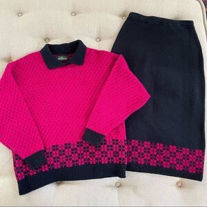 Vintage 80s Boundary Waters Sweater Skirt Set M